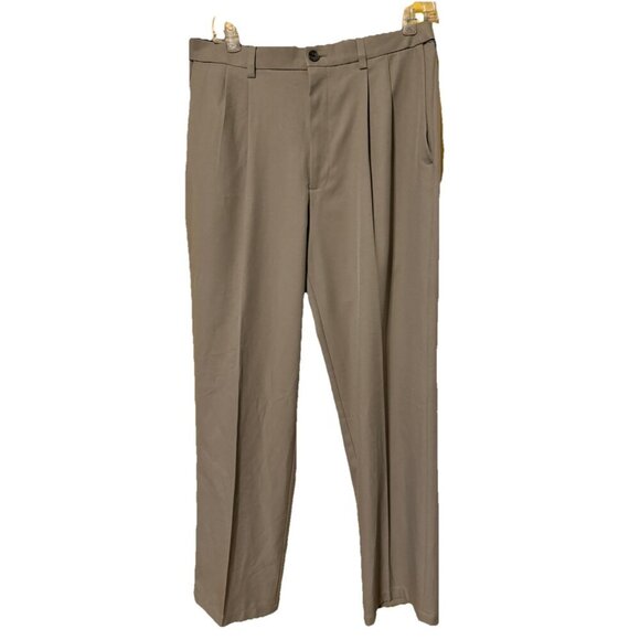 Haggar Cool 18 Pro Men's SZ 34x30 Tan Pants Extendable Waist Workwear - Picture 1 of 2
